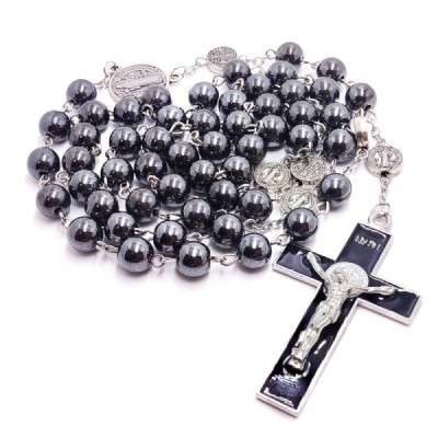 Różaniec hematyt 6mm  Benedykt 2462