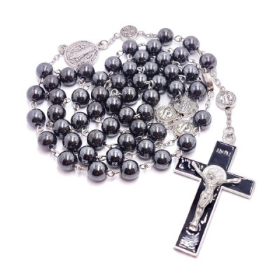 Różaniec hematyt 6mm  Benedykt 2462