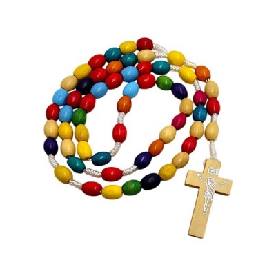 Różaniec Drewniany Wielokolorowy R045