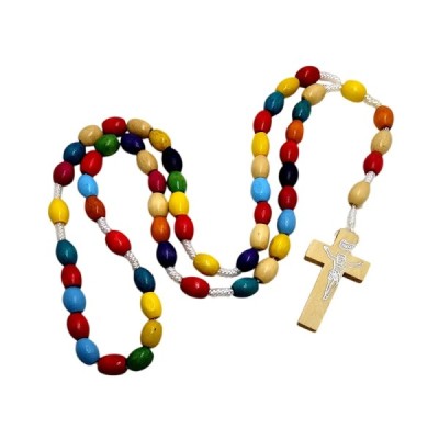 Różaniec Drewniany Wielokolorowy R045