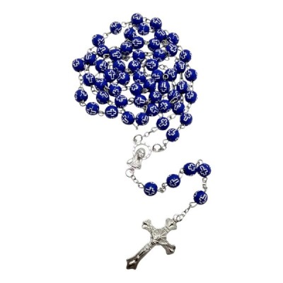 Różaniec niebieski krzyżyk 202562D