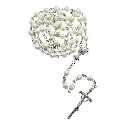 Różaniec biały krzyżyk 202562A