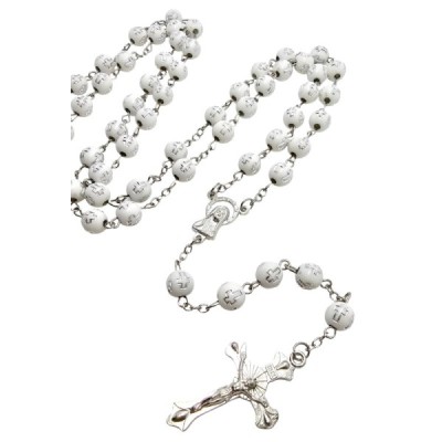 Różaniec biały krzyżyk 202562A