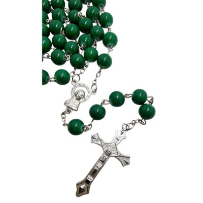 Różaniec szklany zielony R01D