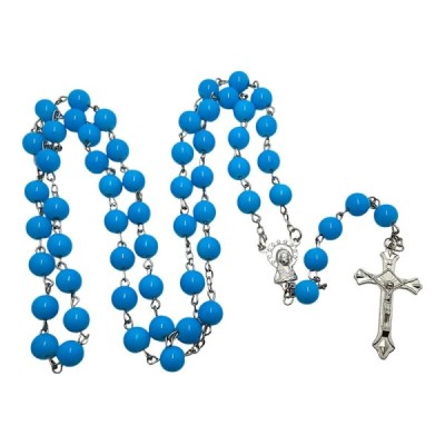 Różaniec szklany niebieski R1020B