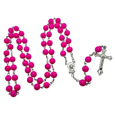 Różaniec szklany róż ciemny R1020A