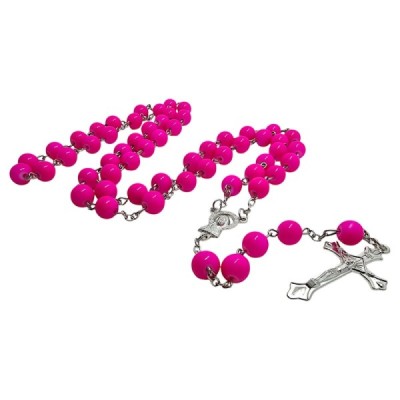 Różaniec szklany róż ciemny R1020A