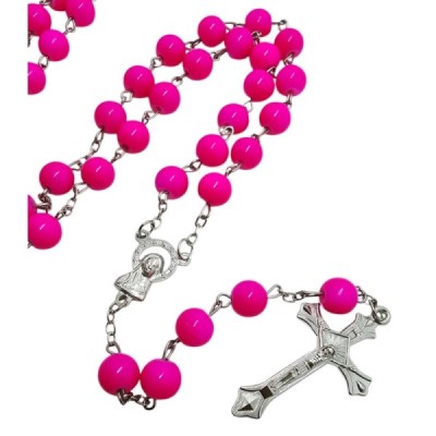 Różaniec szklany róż ciemny R1020A