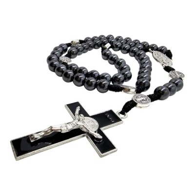 Różaniec Św. Benedykta Hematyt 202520