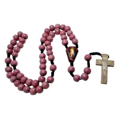 Różaniec drewniany róż HDW81169NB