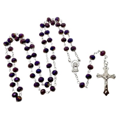 Różaniec szklany fiolet 202559B