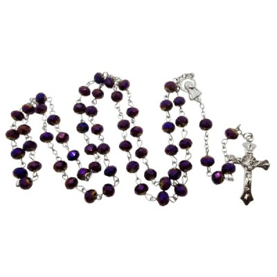 Różaniec szklany fiolet 202559B