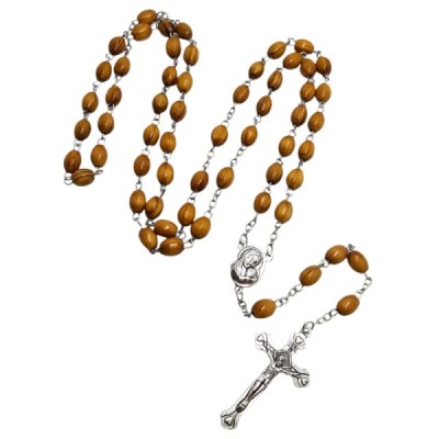 Różaniec drewno oliwne z ziemią Świętą R2450-1