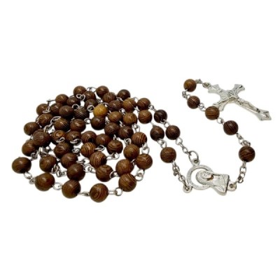 Różaniec platik brąz R03