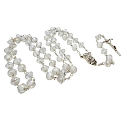 Różaniec szklany bezbarwny M123D