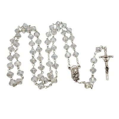 Różaniec szklany bezbarwny M123D
