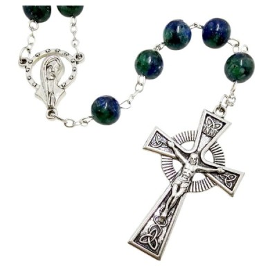 Różaniec kamień naturalny Azuryt R12