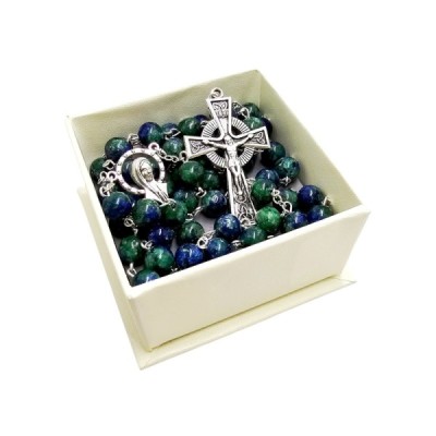 Różaniec kamień naturalny Azuryt R12